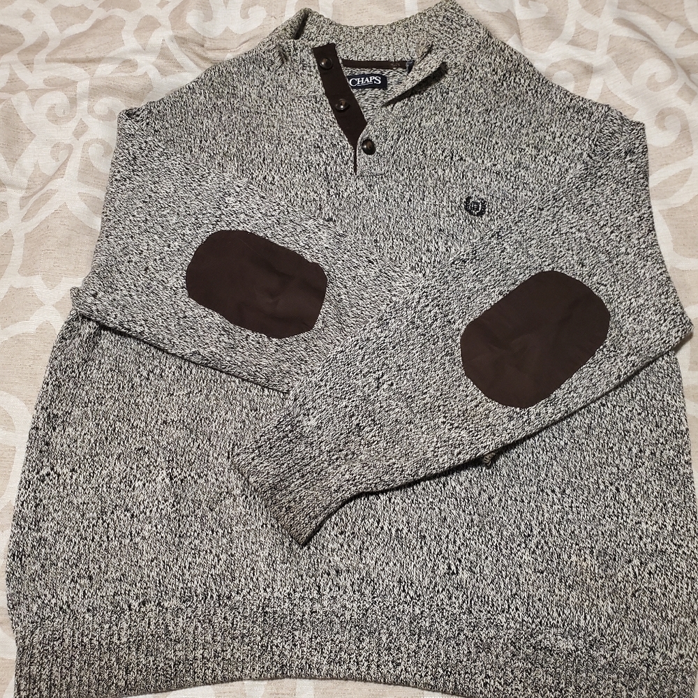 CHAPS Men Gray & Brown Sweater